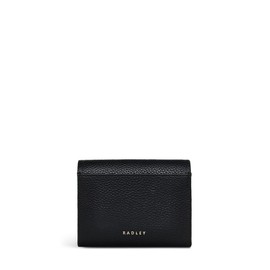 Radley London Carpenter Yard Women's Medium Grained Leather Flapover Purse with 6 Card Slots, Black