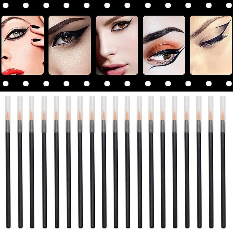 Set of 50 Disposable Eyeliner Brushes, Eyelash and Eyebrow Brushes,