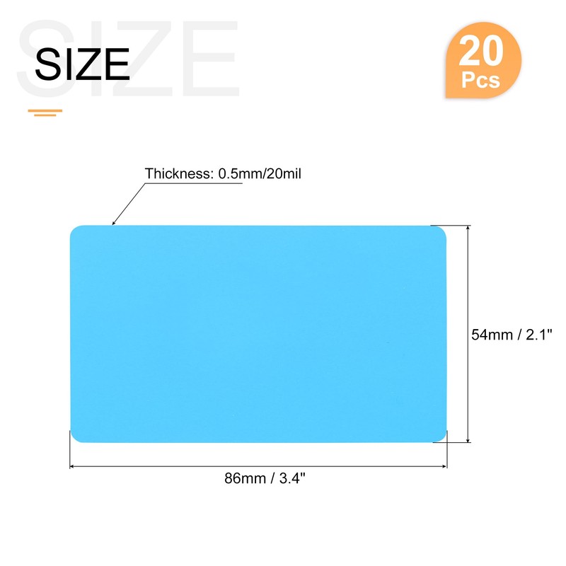 sourcing map 20Pack Blank PVC Cards 20mil ID Blank Credit