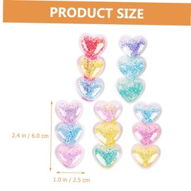 Healeved 10 pcs Quicksand Heart Hair Clips for Accessories for Daily Wear Parties and Special Occasions