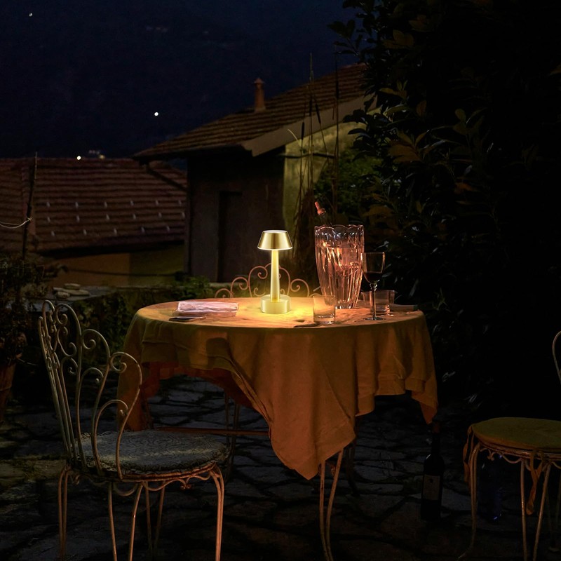 2 Pack Small Cordless Table Lamp, Battery Operated Gold Lamp