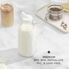 JoyJolt Glass Milk Bottles with Lids and Pourer – 32