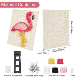 WEBEEDY DIY String Art Kit Craft for Beginners Flamingo String Art Nail String Art Kit DIY Craft Kit Art Supplies DIY Craft Projects Winding Drawing Package Set Christmas Unique Wall Decor Gift