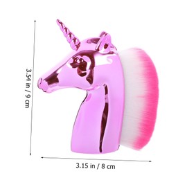 SAFIGLE 1Pc Unicorn Shape Design Makeup Brush Rose Gold Handle Creative Cartoon Cosmetics Brush for Women for Foundation Blush and Daily Use and Easy to Hold