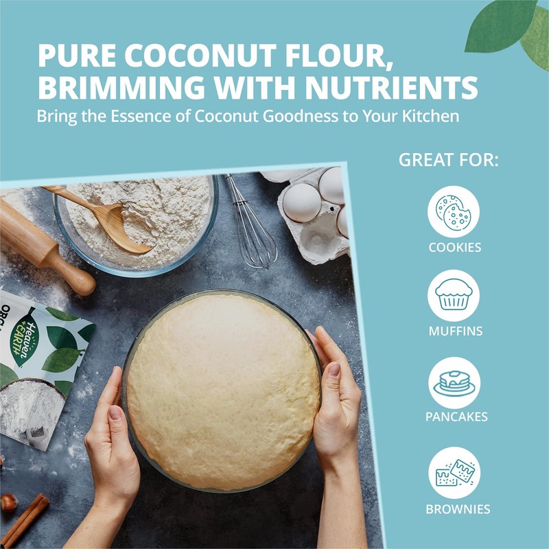 Heaven & Earth Organic Coconut Flour, 16oz (2 Pack) |