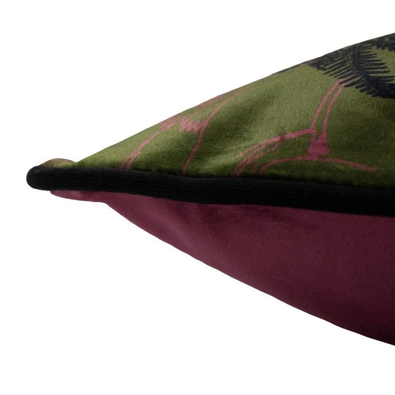 Paoletti Tropica Cheetah Cushion Cover, Velvet, Khaki, 45 x 45cm