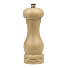 Cole & Mason HA0625P Beech Capstan A6 Salt Mill, Precision+ Wooden, Beech Wood, 165 mm, Single, Includes 1 x Salt Grinder