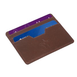 WASAMA Genuine Leather Card Holder | Slim & Minimalist Wallet with 4 Pocket Design (Mocha Earth)