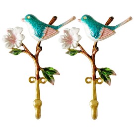 Pasiir 2 Pack Decorative Wall Hooks, Vintage Bird Shaped Metal Wall Hook for Hanging Coats Clothes Keys Hats Towels