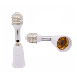 E26/E27 Light Socket Extender 5.5 inch Light Bulb Socket Adapter Flexible Adjustable 180° Bendable 360° Light Socket Extension Converter (2 Pack)