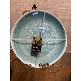 NICOLE MILLER  Spring Floral Print MELAMINE Dinner Plates Set 4  10.5”