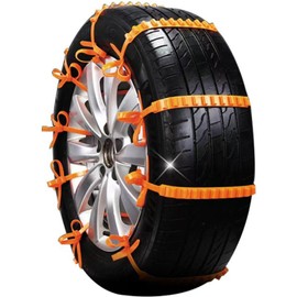 2025 Reusable Anti Skid Snow Tire Chains Car Winter Wheels Chain Universal Cable Tire Belts,10 Pack Orange Non-Slip Zip Tie Tires Chain Emergency for Auto Pickup Trucks Suv