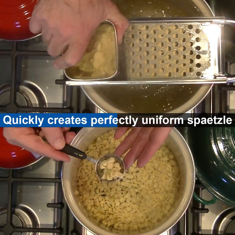Premium Grade Stainless Steel Spaetzle Maker with Comfort Grip Handle