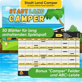City Country Camper Game Gift DIN A4 50 Pages Paper Pad