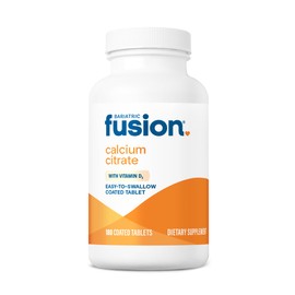 Bariatric Fusion Non Chewable Calcium Citrate with Vitamin D3 Tablet | Easy to Swallow 600 mg Calcium Supplement with Vitamin D to Increase Absorption* | 180 Tablets