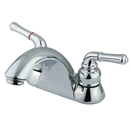Kingston Brass KB2621LP Naples 4-Inch Centerset Lavatory Faucet without Pop-Up, Polished Chrome