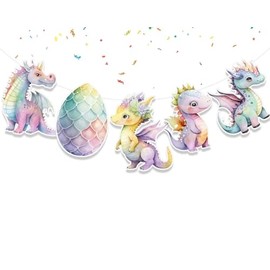 Pink Dragon Cardstock Banner - Perfect for Girls' Baby Shower or Birthday Party, Whimsical Decoration for Enchanting Events