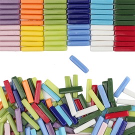 Youway Style Stick Mosaic Tiles for Crafts,228g Multi Colors Glass Mosaic Pieces Bulk, Linear Shape for DIY Art Crafts Supplies and Mosaic Projects