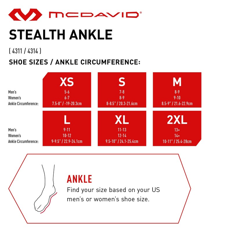 McDavid Stealth Ankle Brace with Flex-Support Stays for Cleats (S)