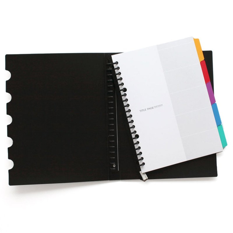 Maruman Loose Leaf Binder A5 Five Chart, 20 Holes, Black
