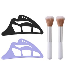 2 Stück Lidschatten Schablone, Eyeliner Schablone Lidschattenvorlage Silikon Eyeliner Schablonen, Wiederverwendbares Lidschatten Hilfstool, Augen-Make-up-Hilfe mit 2 Stück Make-up-Pinsel