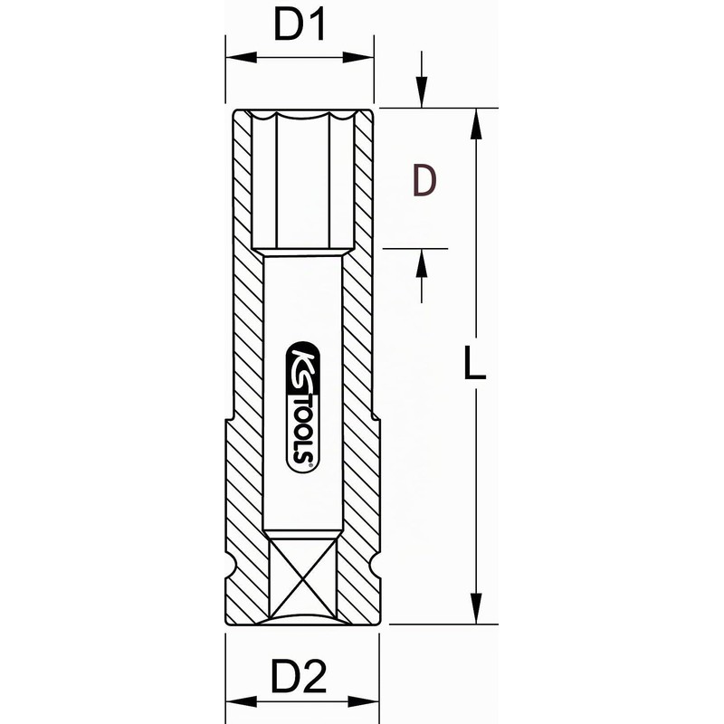KS Tools 515.1077 1/2 Inch Aluminium Rims Power Socket Robust
