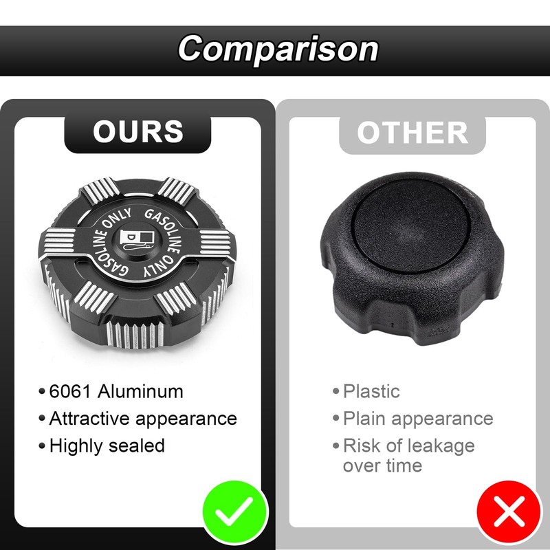 ROMELACK Black Fuel Cap 6061 Aluminum Gas Caps Compatible with