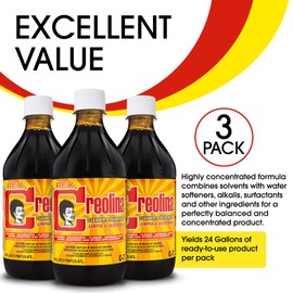 Rex Creolina Multi Purpose Cleaner Concentrate | All Purpose Cleaner Used as Bathroom Cleaner, Floor Cleaner, Garbage Disposal Cleaner, Kitchen Cleaner (3 Pack)