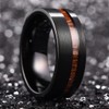 King Will Nature 8mm Black Wood Men Tungsten Wedding Ring