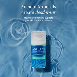 Ancient Minerals Natural Deodorant Cream – Eucalyptus & Mint Scent, Aluminum-Free, Vegan Deodorant for Women and Men with Magnesium, Zinc & Vitamin E, for Sensitive Skin, 2 oz