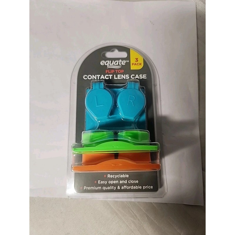 EQUATE Flip Top Contact Lenses Cases 4 (3pks), Total 12