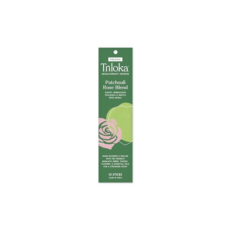 TRILOKA Incense Patchouli Rose, 10 CT