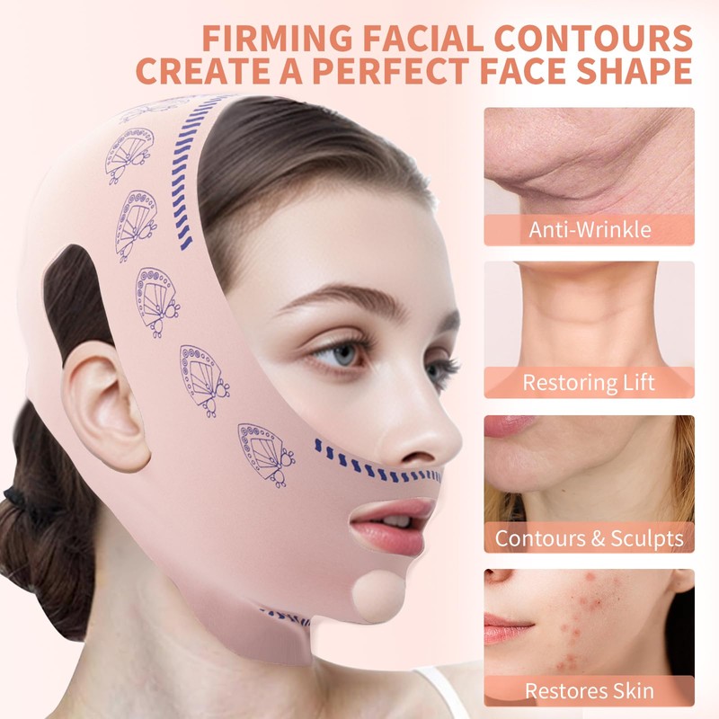 Chin Strap for Sleeping, Reusable Double Chin Reducer Eliminator for