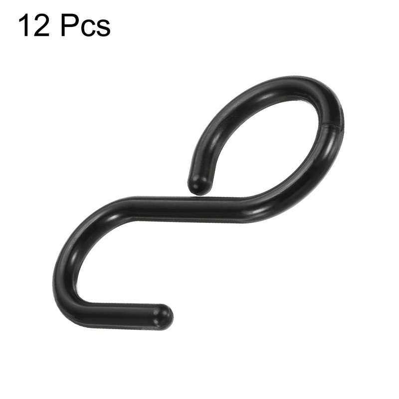 sourcing map 12pcs S Hooks 2.4" Plastic Hanging S Shaped