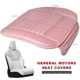 Sun Walker Car Seat Bottom Cover, Anti-Slip Leather Auto Front Seat Cushion with Storage Pockets, Breathable Bottom Seats Protective Cover for Sedan SUV Truck, Car Accessories (Pink)