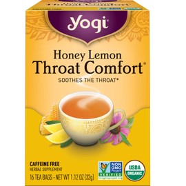 Yogi Tea - Honey Lemon Throat Comfort (4 Pack) - Soothes the Throat - 64 Tea Bags