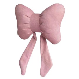 AIMALL Car Headrest Neck Pillow, Stylish Bow Design, Soft Cotton and Linen Fabric, Comfort Support for Head and Neck, Universal Fit, Black, Red or Pink, 11 x 8.6 Inches