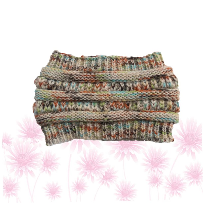 COLLBATH Woolen Yarn Headband Fashion Thicken Hat Ponytail Hat Empty