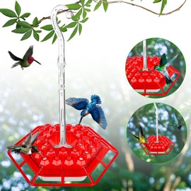 KoovDemHummingbird Feeder, Outdoor Hummingbird Feeder The Built-in ant Moat Has 30 Feeding Holes, Hanging from The Branches of The Balcony Garden (1)