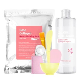 Large Size Modeling Pack Starter Pack Rose Collagen 500g + 6 Pack Tools + Collagen Multi Booster 500ml / 대용량 모델링팩 스타터팩 로즈 콜라겐 500g+팩도구 6종+콜라겐 멀티 부스터 500ml