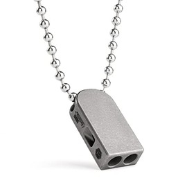 KeyUnity Silbato de Emergencia de Titanio con cordón de Metal, 120 dB +, Silbato de Supervivencia al Aire última intervensión, Ultraligero, Resistente al óxido