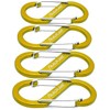 ALPLAKE ® - Pack of 4 Material Carabiners, Double Carabiner,