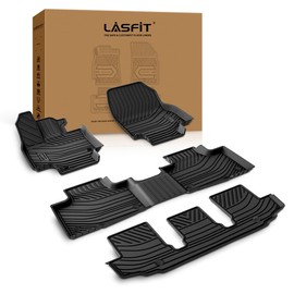 LASFIT Floor Mats for Toyota Highlander 2020-2024 (Not for Hybrid) All Weather TPE Floor Liner, Custom fit car mats, fit for 8-seat.