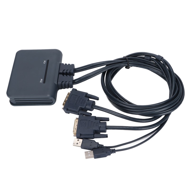 USB KVM Switch 2 Ports Wired HD Multimedia Interface KVM