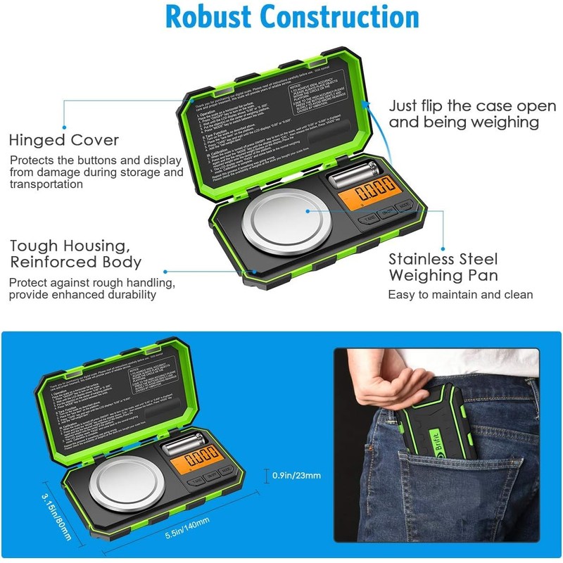 AMIR Professional Digital Mini Scale, 20g-0.001g Pocket Scale, Electronic Smart
