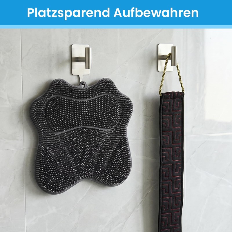 Iyxeo Set of 2 Shower Foot Brush and Back Scrubber