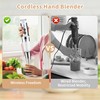 Cordless Immersion Blender Handheld: Powerful Rechargeable Electric Hand Blender, 21-Speed