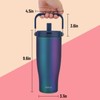 Zukro 40 OZ Tumbler With Flip Straw, Triple-Wall Easy-carry Insulated
