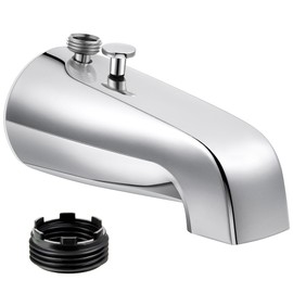 Enhon Tub Spout with Rear Diverter, Bathtub Spout Fitting 1/2-Inch or 3/4-Inch IPS, 5-1/4 Inch Length Bathroom Bathtub Faucet with Adapter(Chrome,with Handheld Shower Fitting)