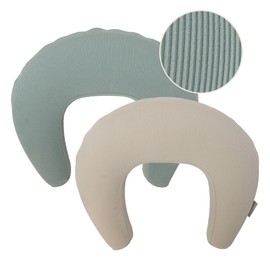 Simply Tots Nursing Pillow for Breastfeeding - Memory Foam Pillow for Breastfeeding, Bottle Feeding, and Tummy Time - Perfect Support for Baby, Mom and Dad - Comes with 2 Washable Pillow Covers